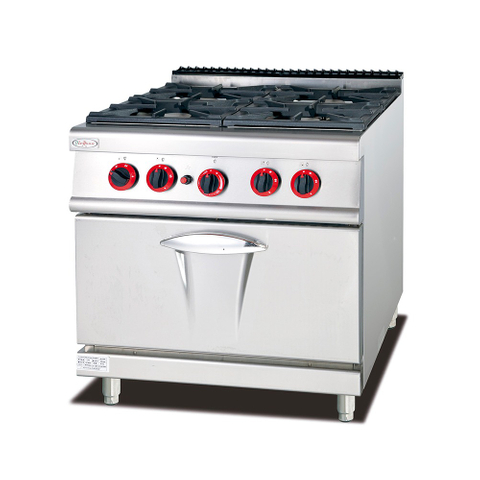 Julat Memasak Gas dengan 4 Pembakaran Dan Ketuhar 