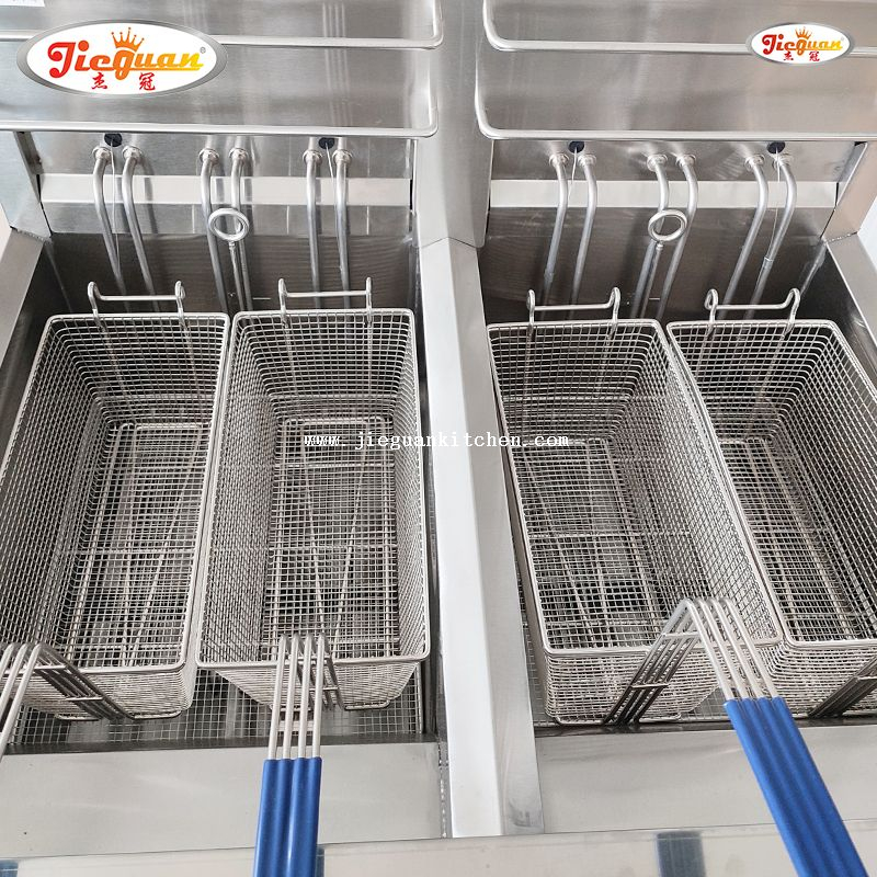 2 tangki Penggoreng elektrik 28L dengan pemasa 