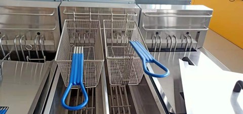 Menegak 2- tangki 2 bakul kerepek penggoreng elektrik 