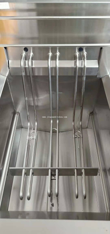 Penggoreng ayam kerepek elektrik elektrik tugas berat menegak dengan 3 tangki 3 bakul