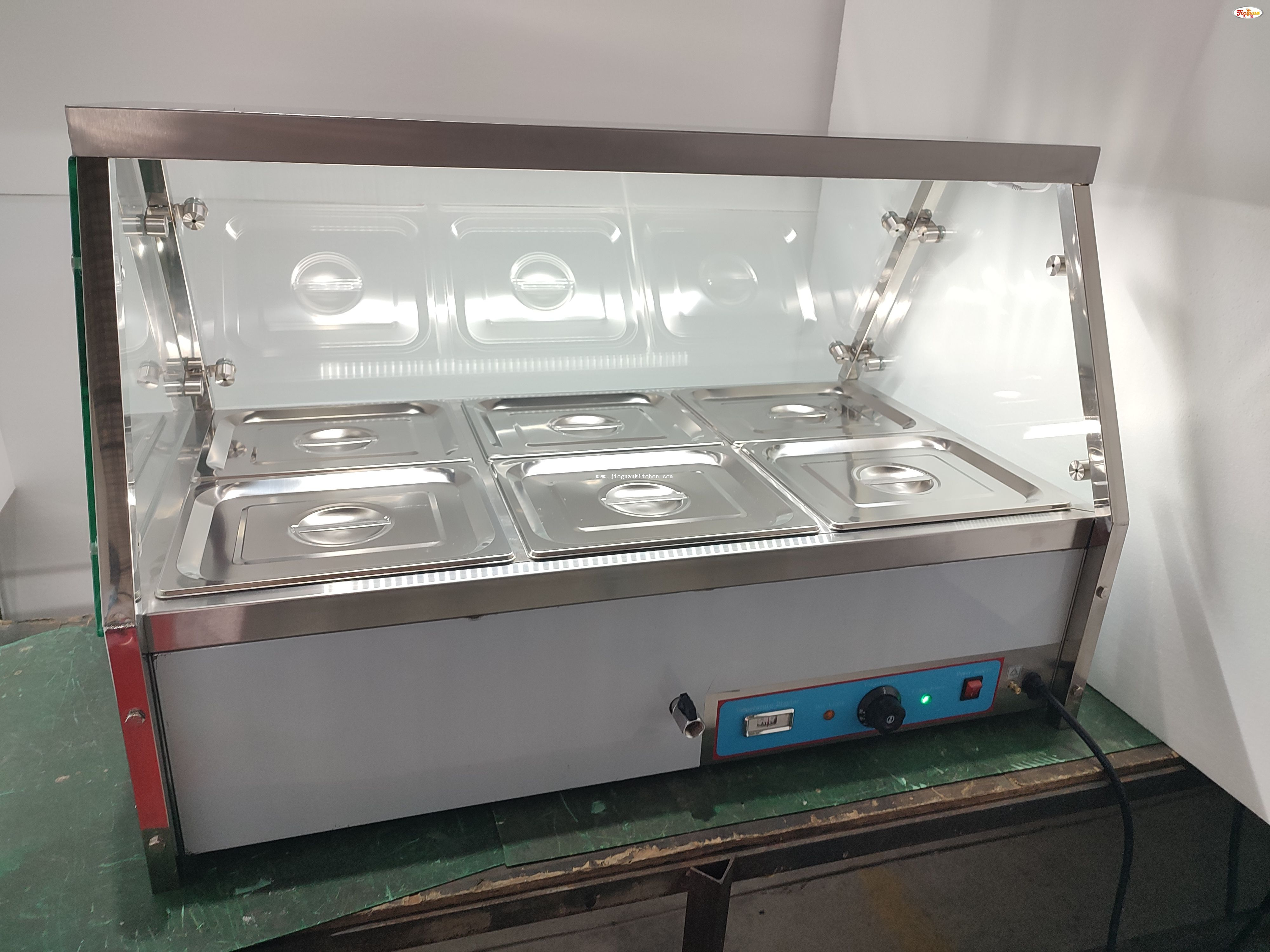 3pan Kaunter Elektrik Bain Marie Paparan Meja Atas Bain Marie
