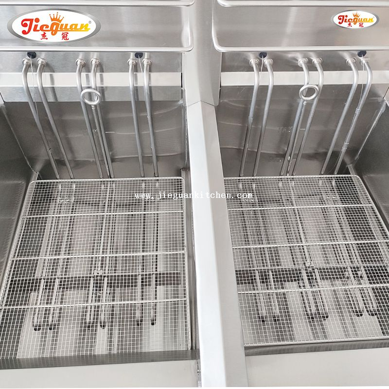 2 tangki Penggoreng elektrik 28L dengan pemasa 