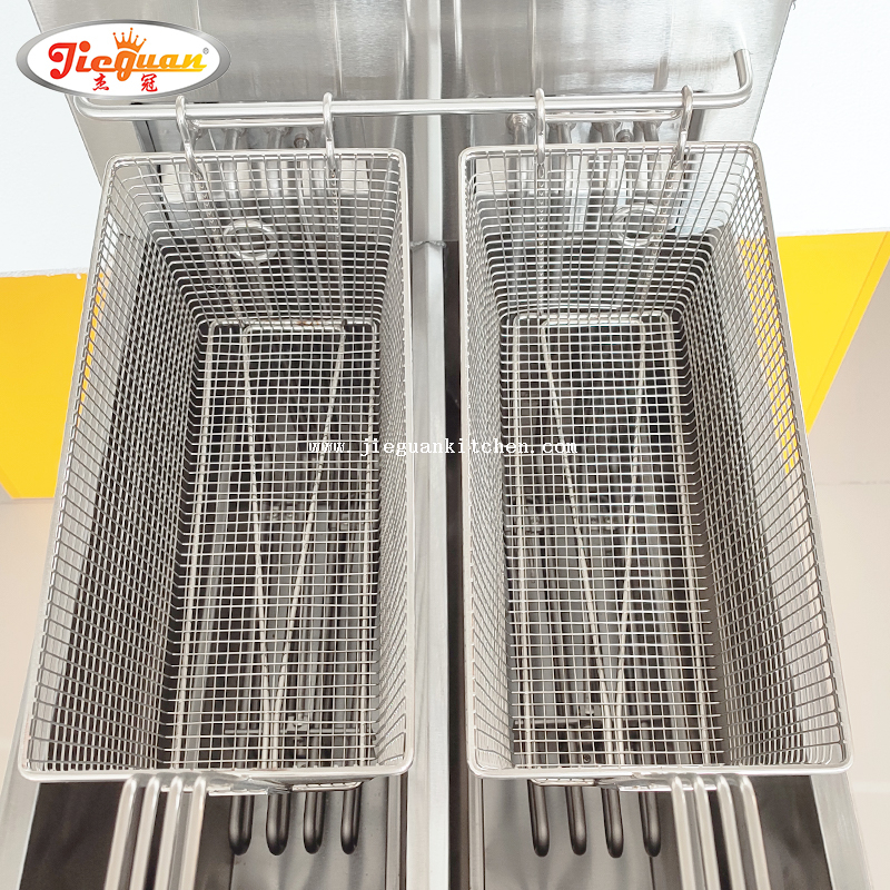 Penggoreng Komputer Digital 2 Tangki Menegak dengan Penapis Minyak