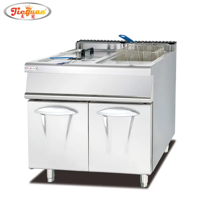 Penggoreng dalam gas 2 tangki 2 bakul 28L 