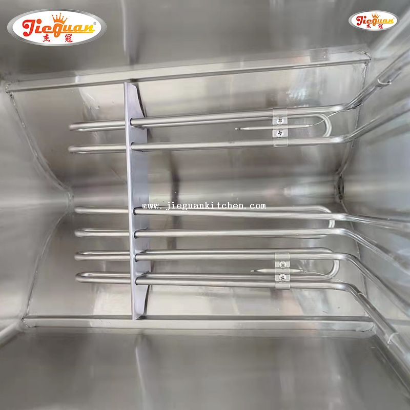 Penggorengan elektrik 2 tangki 2 bakul dengan kabinet untuk hotel