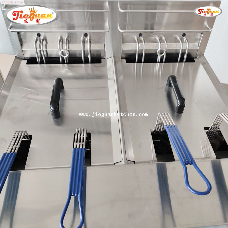 2 tangki Penggoreng elektrik 28L dengan pemasa 